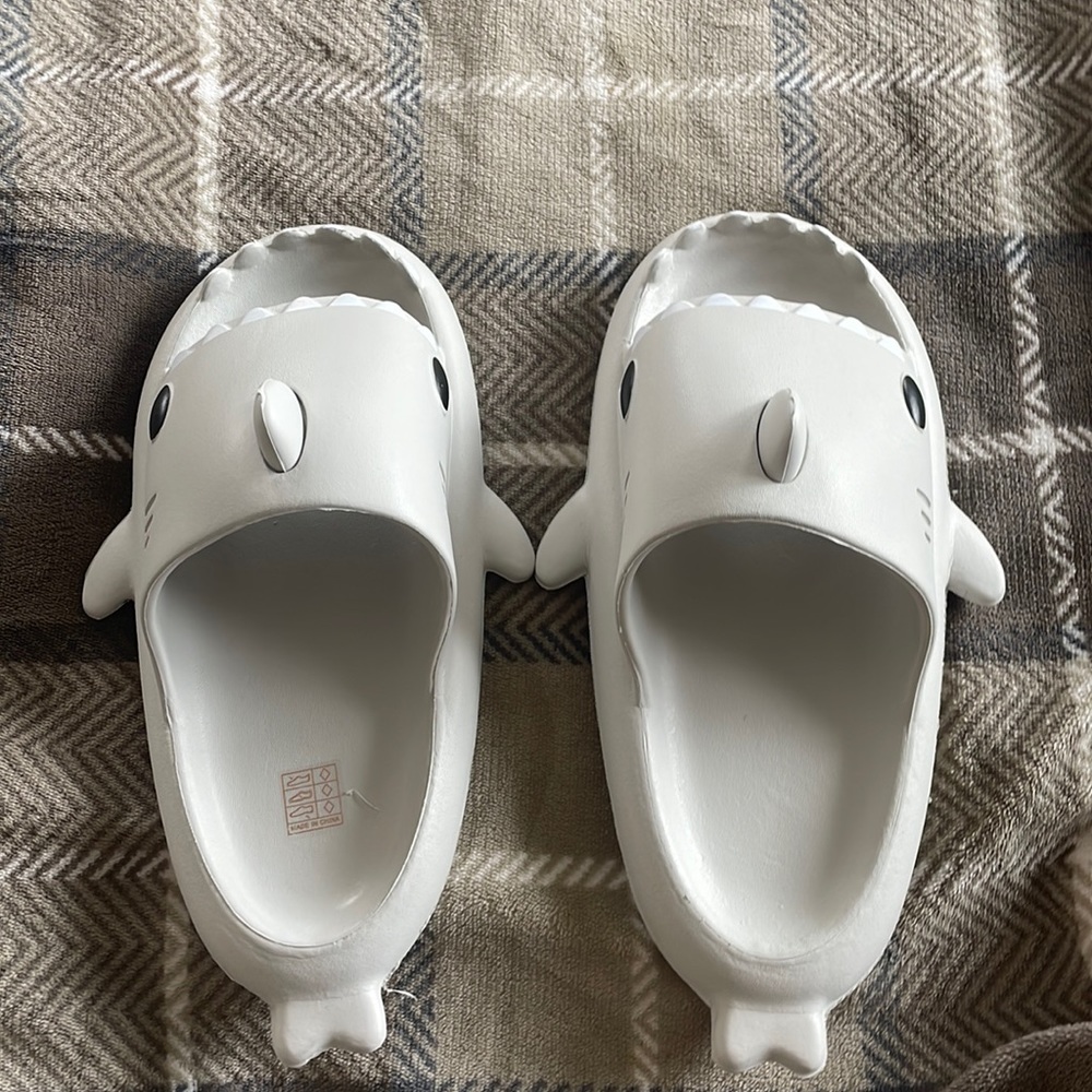These are shark slides brand new. Never been worn